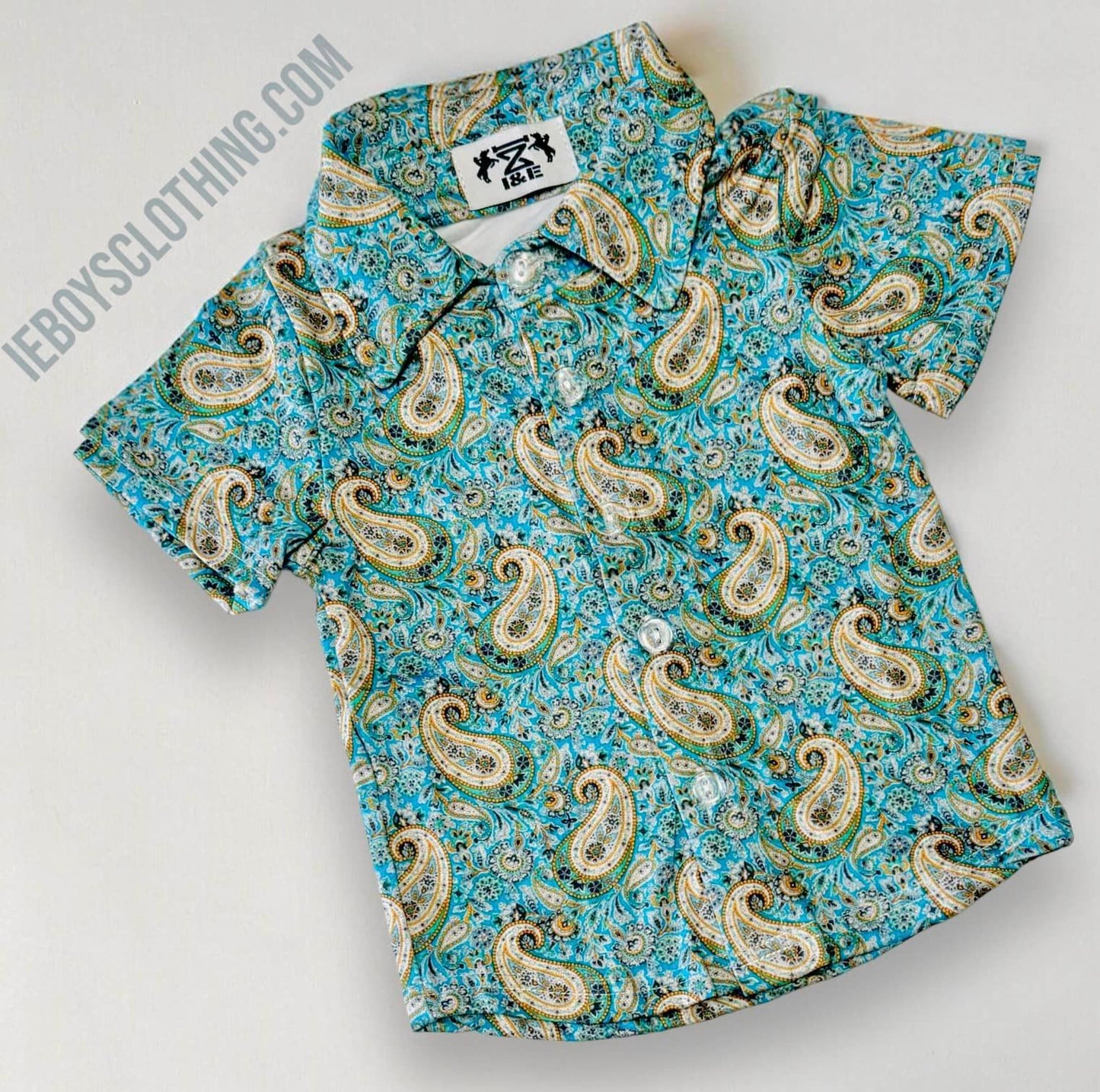 RTS BLUE PAISLEY BUTTON UP