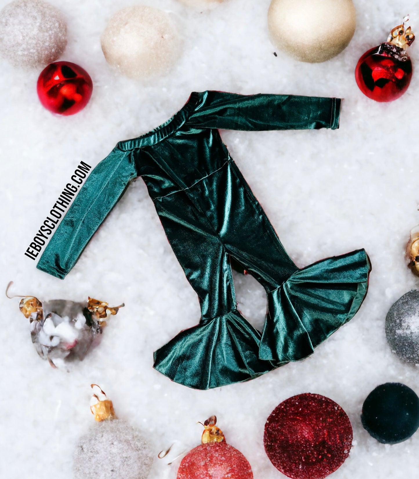 Green Velvet Romper